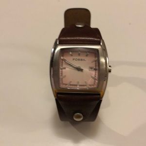 Fossil brand leather band watch- women’s